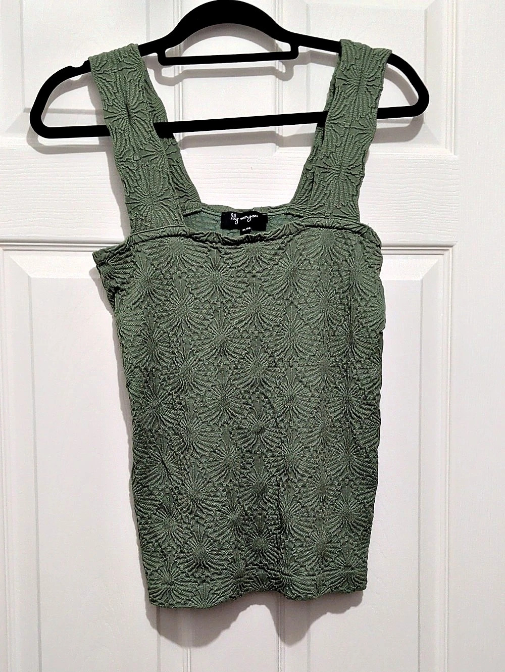 Lily Morgan Green Textured Knit Tank Top